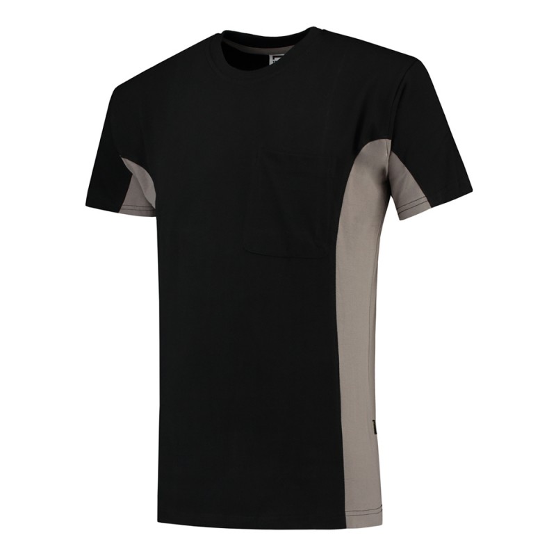 TRICORP 102002/TT2000 T-Shirt Bicolor Borstzak black-grey