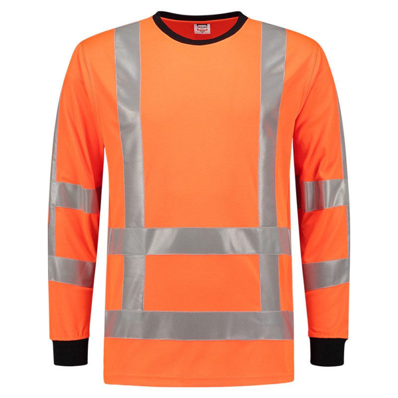 TRICORP 103002 T-Shirt RWS Birdseye Lange Mouw fluor orange
