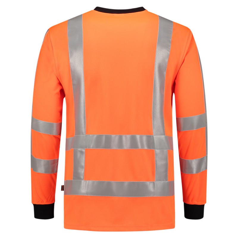 TRICORP 103002 T-Shirt RWS Birdseye Lange Mouw fluor orange