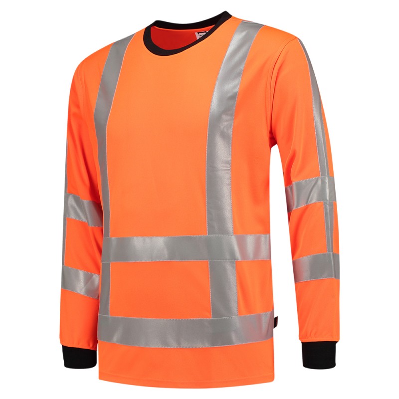 TRICORP 103002 T-Shirt RWS Birdseye Lange Mouw fluor orange