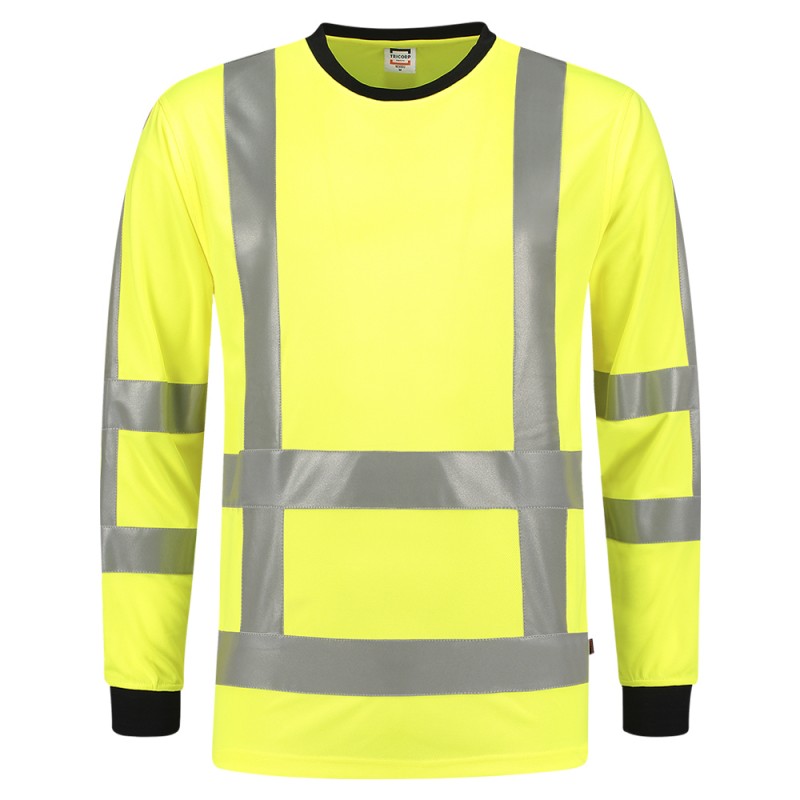 TRICORP 103002 T-Shirt RWS Birdseye Lange Mouw fluor yellow