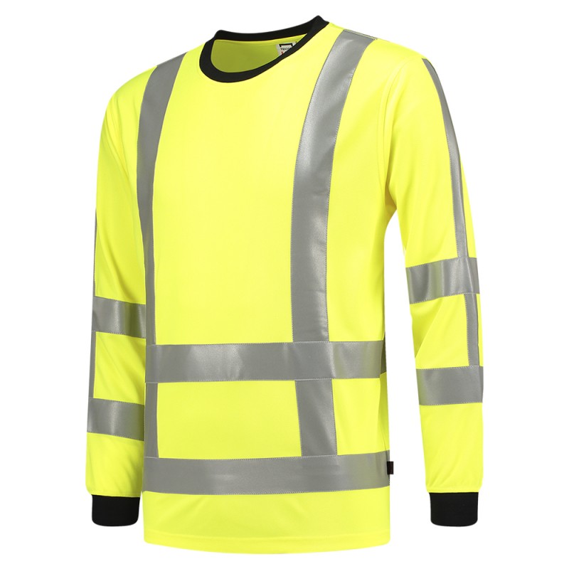 TRICORP 103002 T-Shirt RWS Birdseye Lange Mouw fluor yellow