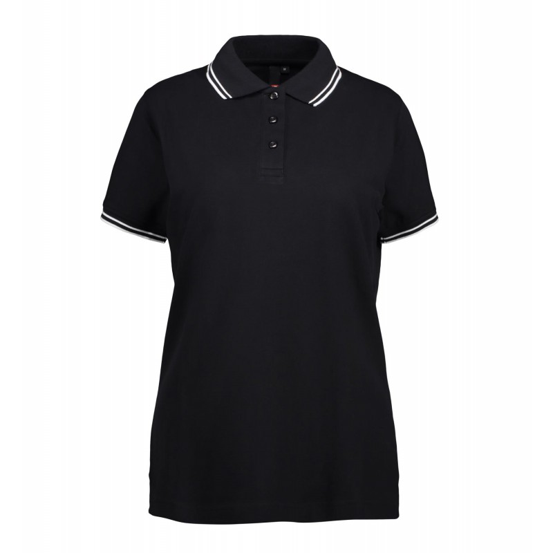 Contrast polo shirt | stretch | women