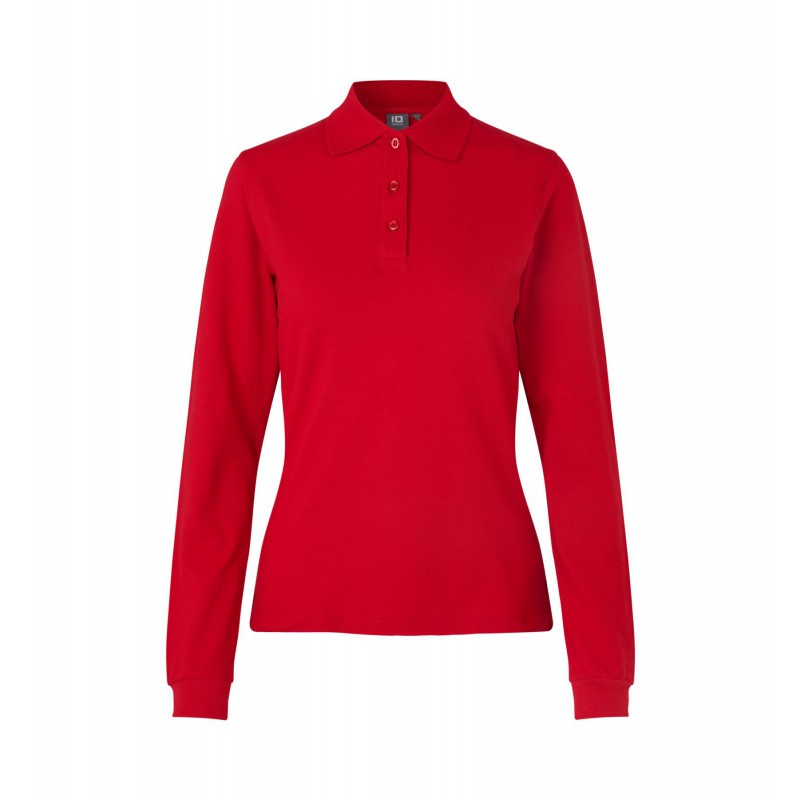 Long-sleeved polo shirt | stretch | women   