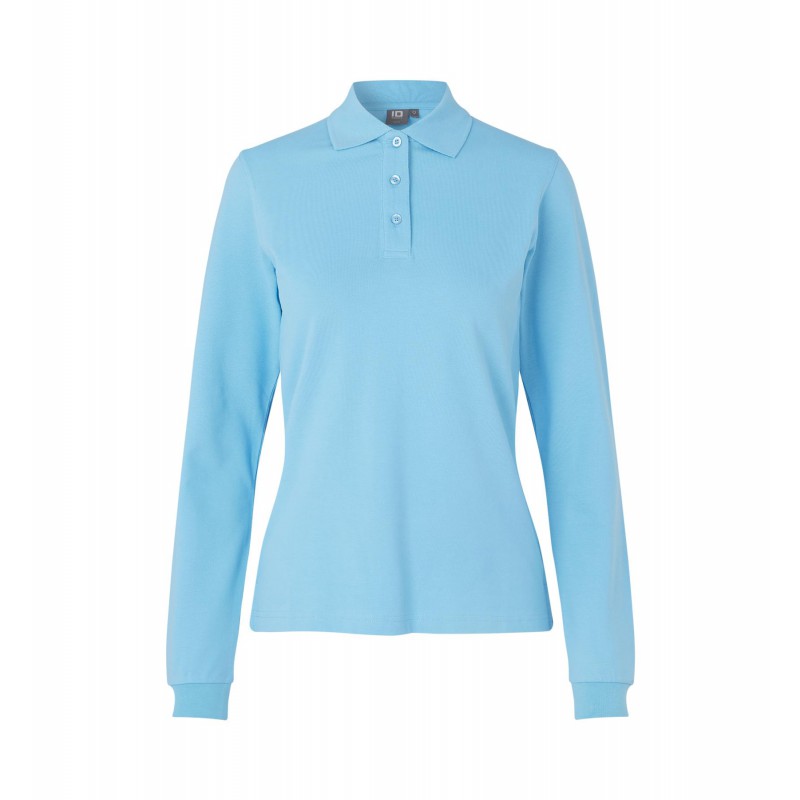 Long-sleeved polo shirt | stretch | women   