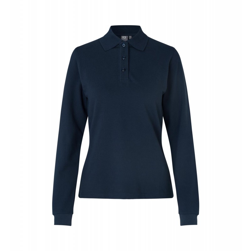 Long-sleeved polo shirt | stretch | women   