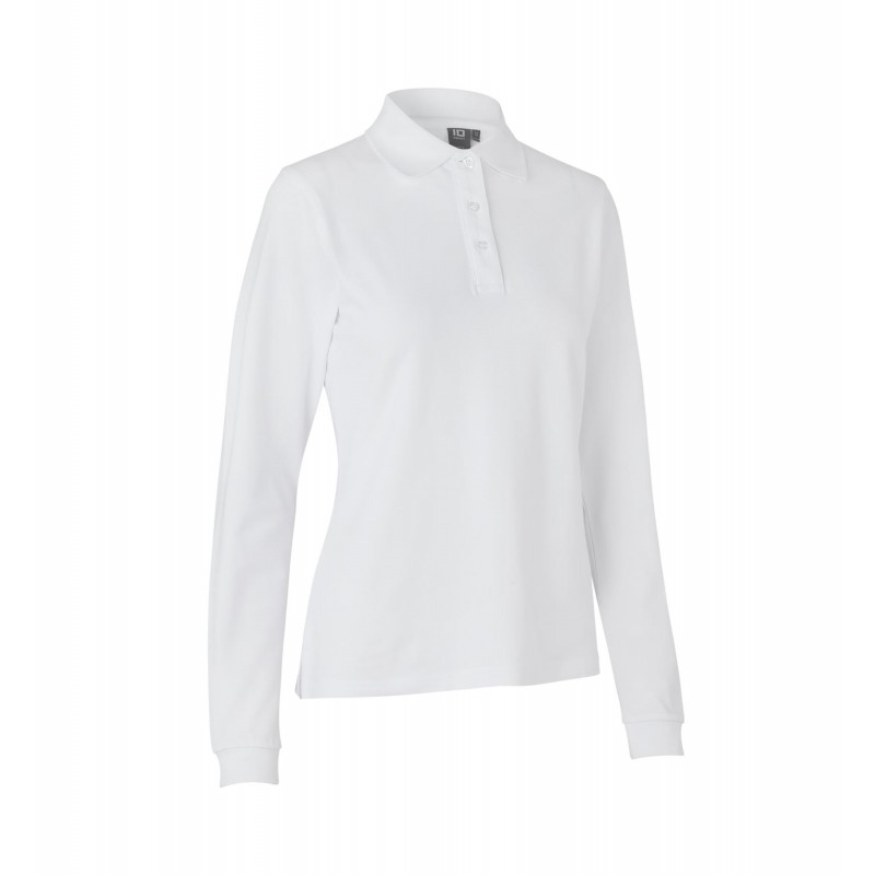 Long-sleeved polo shirt | stretch | women   
