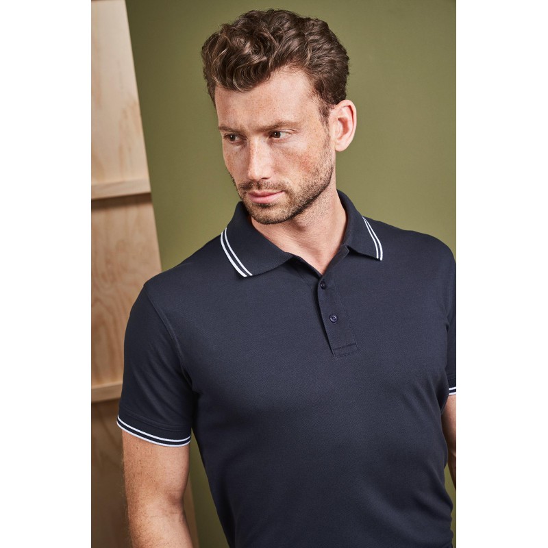 Contrast polo shirt | stretch