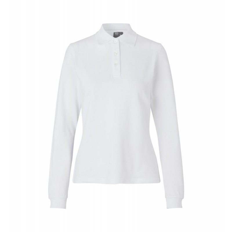 Long-sleeved polo shirt | stretch | women   